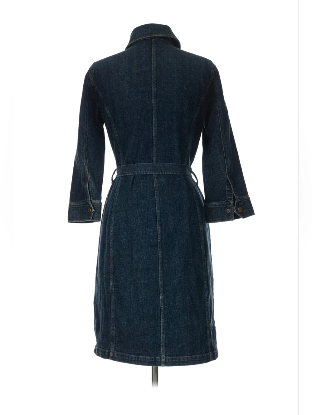 Vintage NWOT Ralph Lauren Jeans Heavy Denim Trench Coat Dress Women 10 Moto Zip - Picture 13 of 13